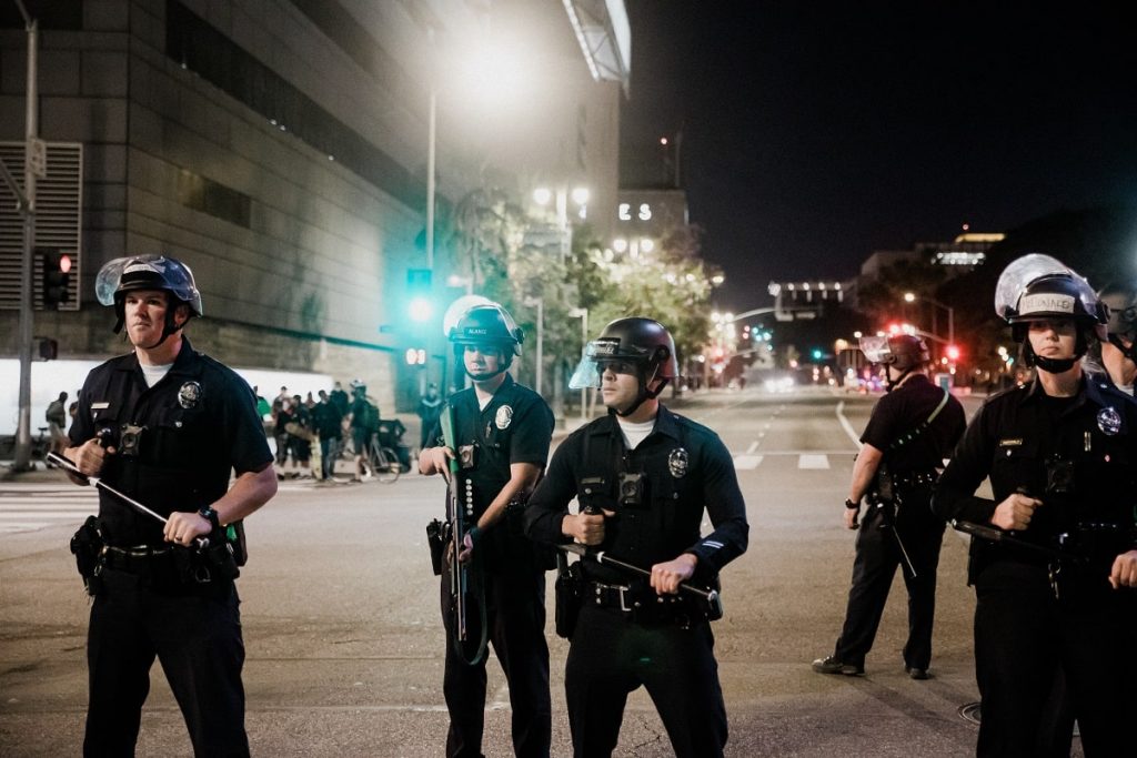 Asset tracking can help keep track of these officers' riot gear.